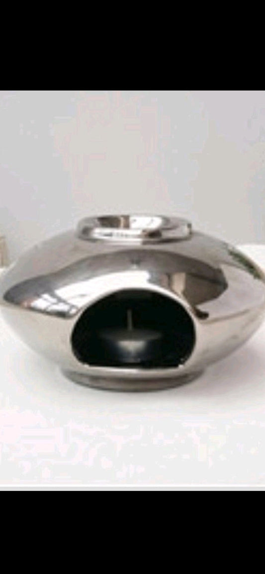 Silver stackable tea light burner