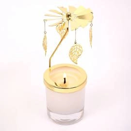 Rotating 20cl Gold Candle with Carousel