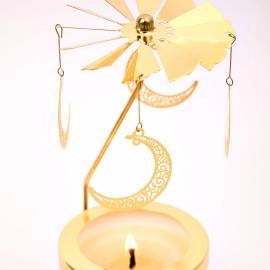 Rotating 20cl Gold Candle with Carousel